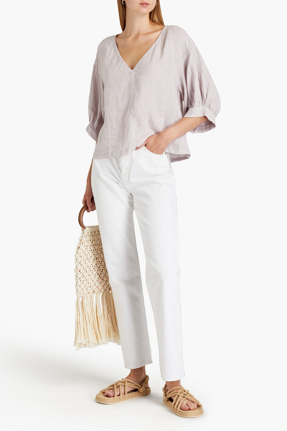Velvet By Graham & Spencer Tayler Linen Top