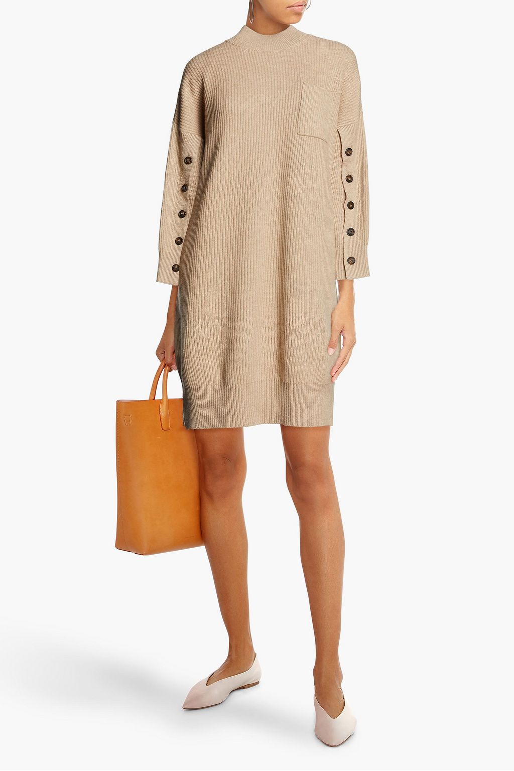 BRUNELLO CUCINELLI Ribbed cashmere mini dress