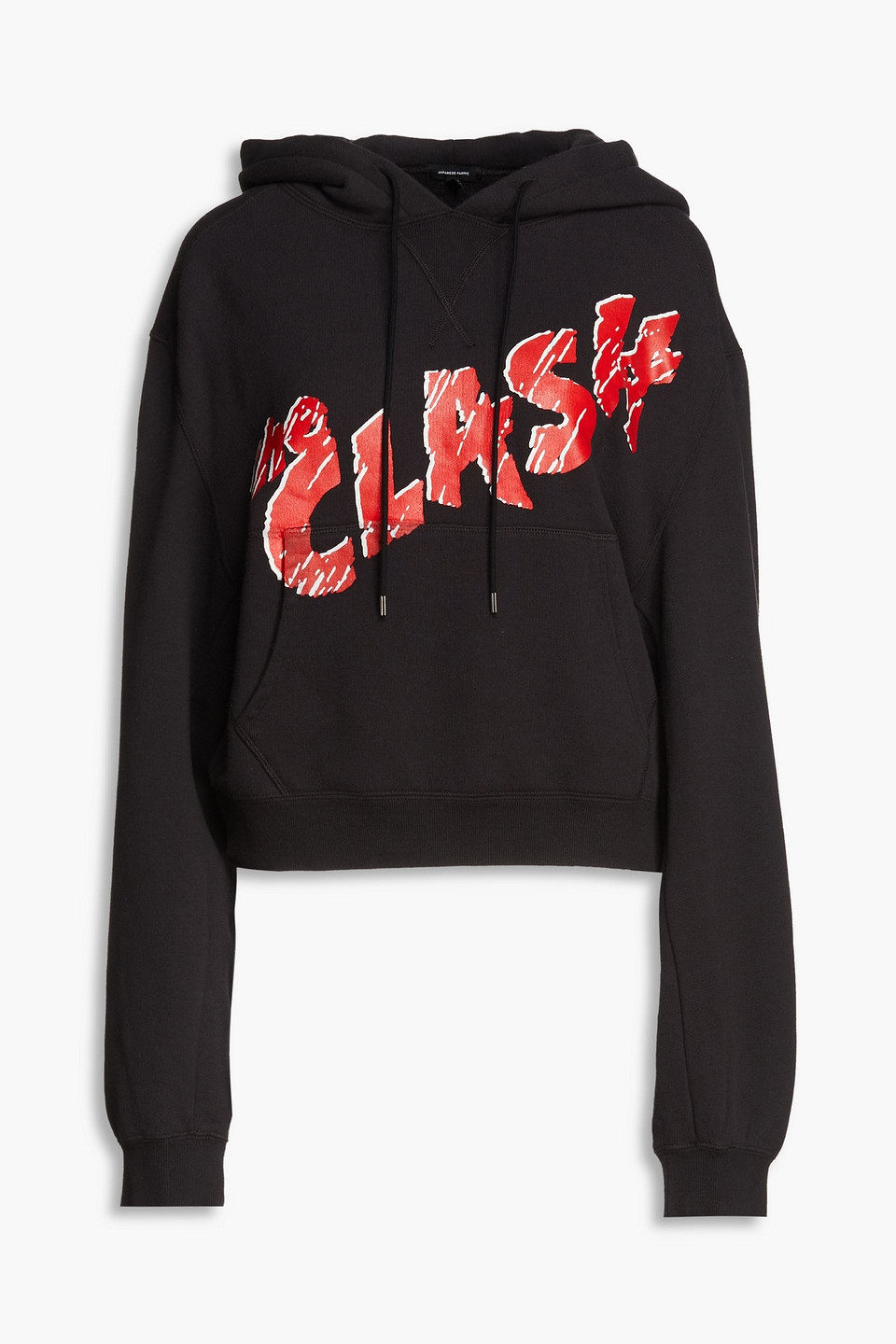 R13 CLASH CROPPED PRINTED FRENCH COTTON-BLEND TERRY HOODIE 3074457345632057657