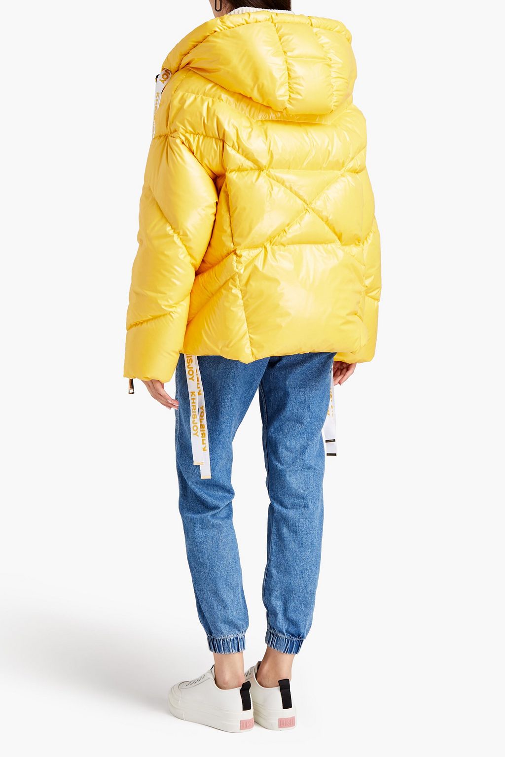 KHRISJOY Oversized quilted shell hooded down jacket