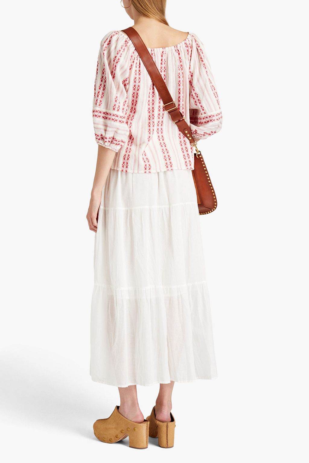VELVET BY GRAHAM & SPENCER Striped cotton-jacquard blouse