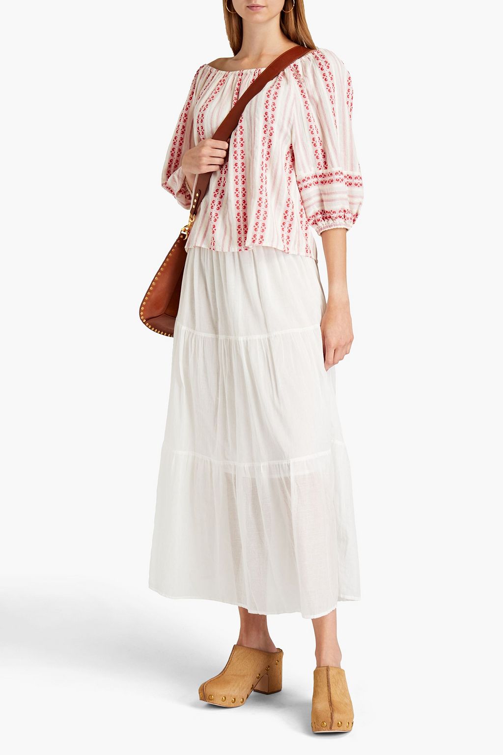 VELVET BY GRAHAM & SPENCER Striped cotton-jacquard blouse