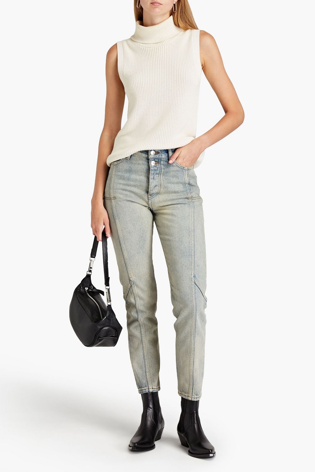 IRO Faded high-rise slim-leg jeans