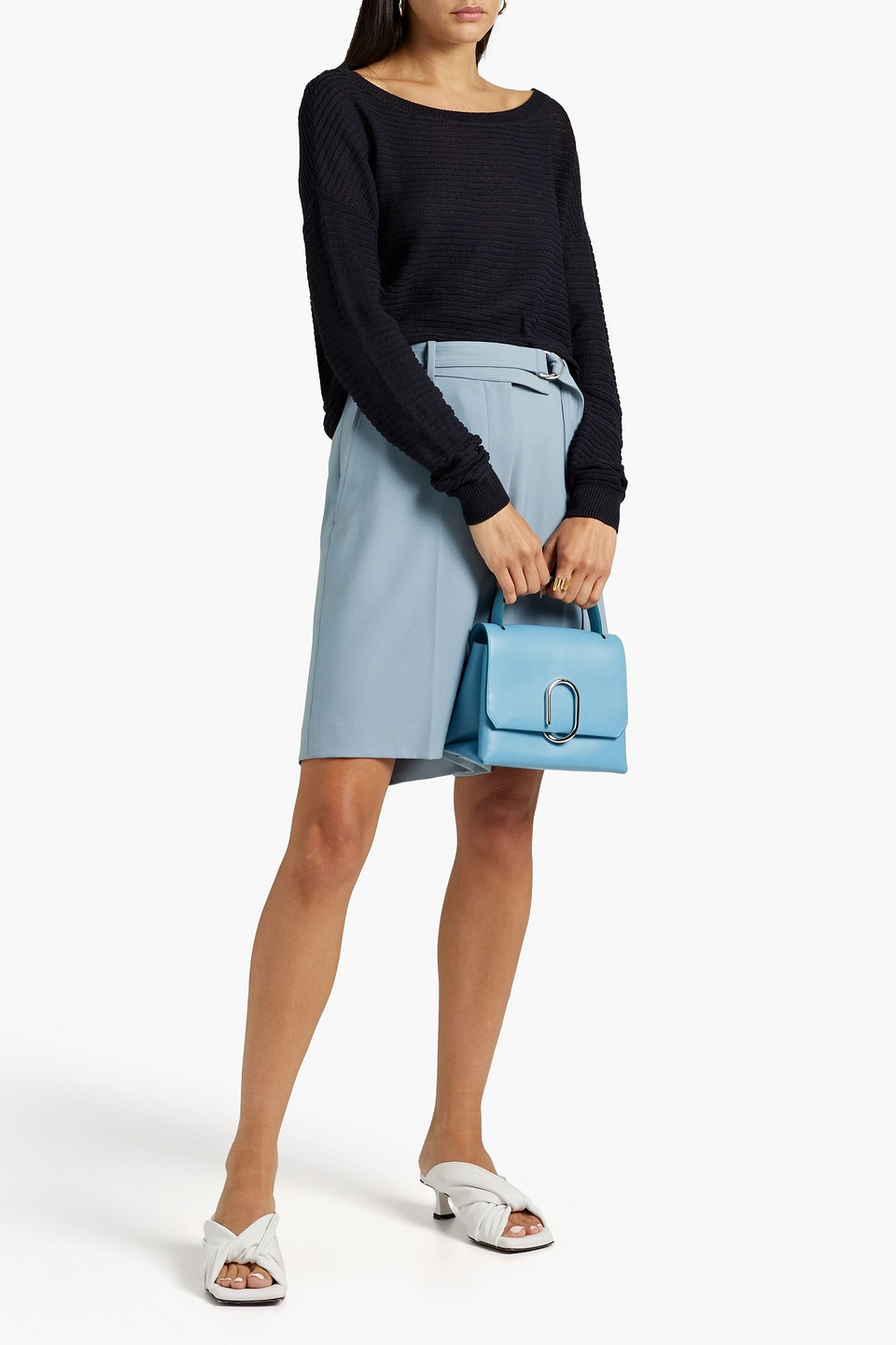 Theory Cotton Sweater In Midnight Blue