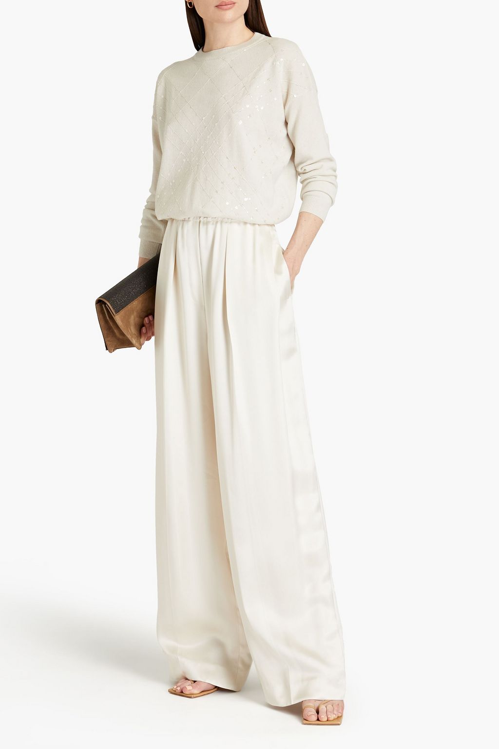 BRUNELLO CUCINELLI Sequin-embellished cashmere sweater