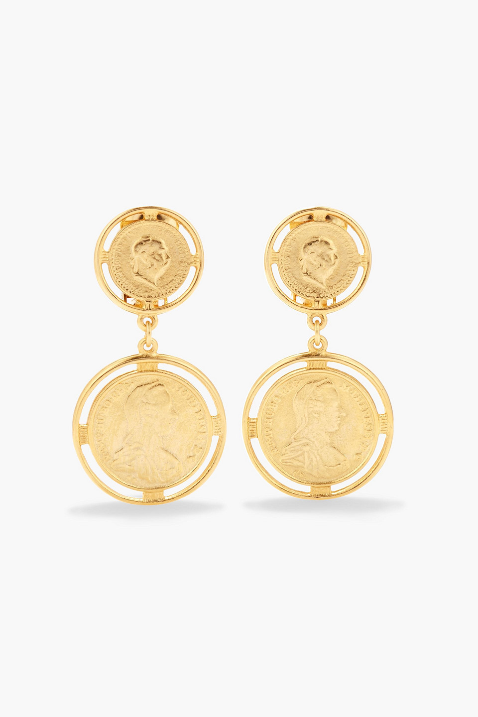 Ben-Amun 24-karat gold-plated clip earrings