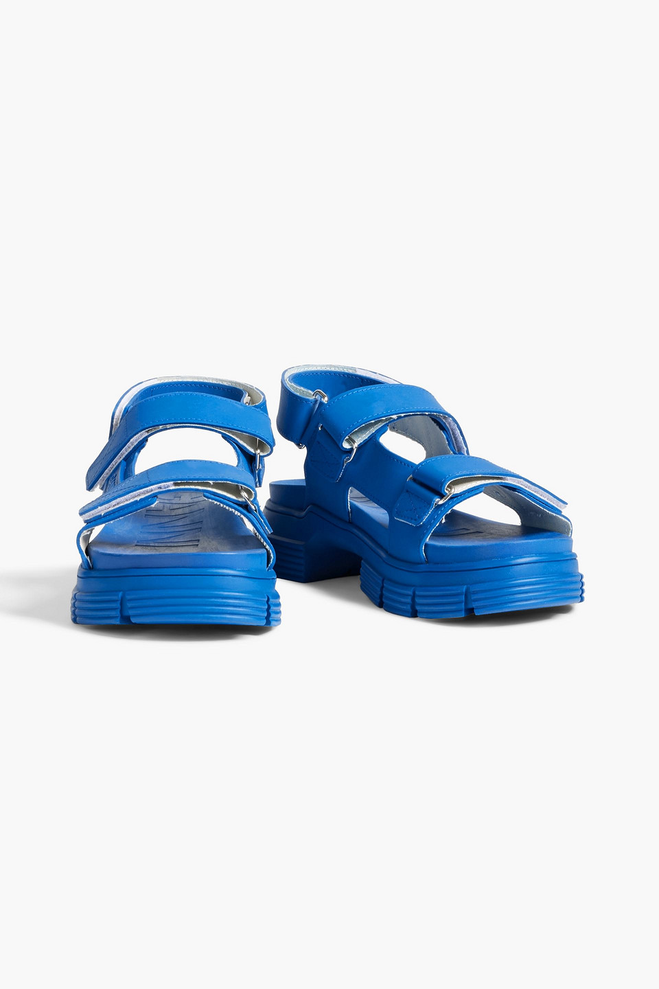 Ganni Rubber Sandals In Azure