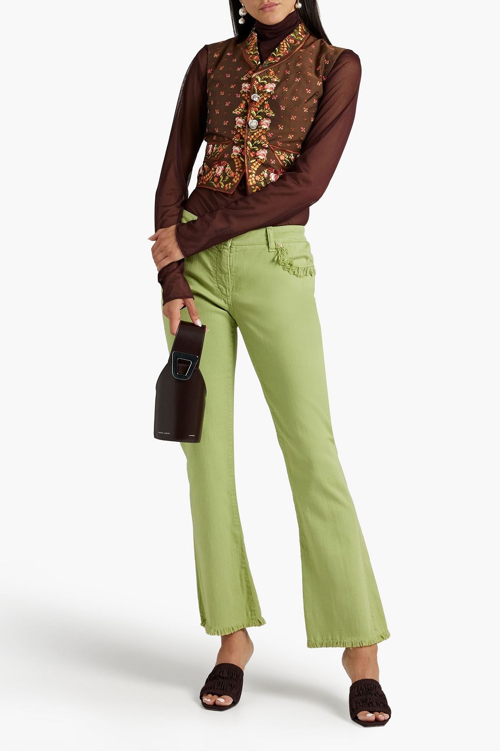 ETRO Embroidered cotton and silk-blend vest