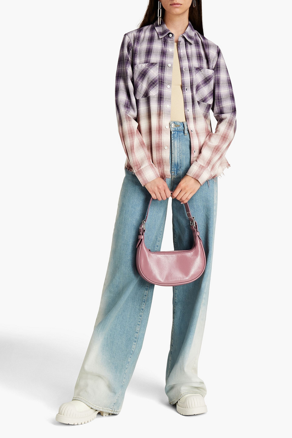 Amiri Metallic Checked Cotton Shirt In Multi