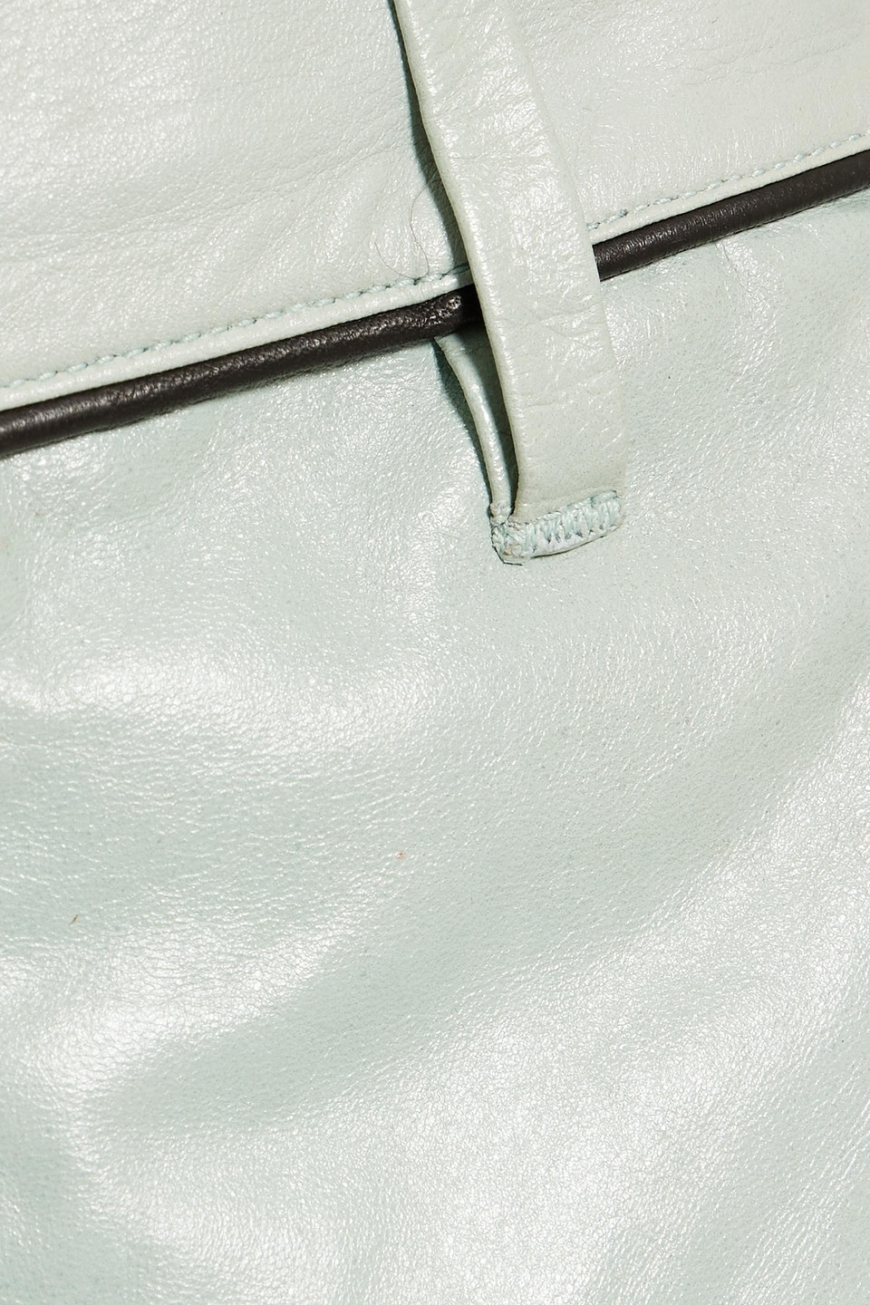 Tod's Leather Straight-leg Pants In Mint