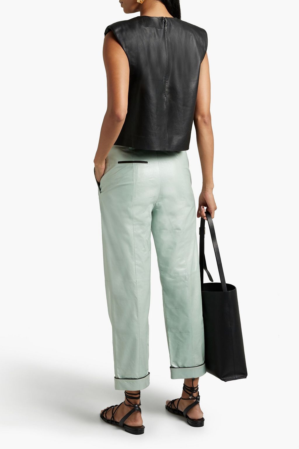 TOD'S Leather straight-leg pants