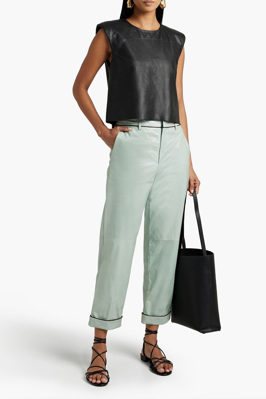 TOD'S Leather straight-leg pants