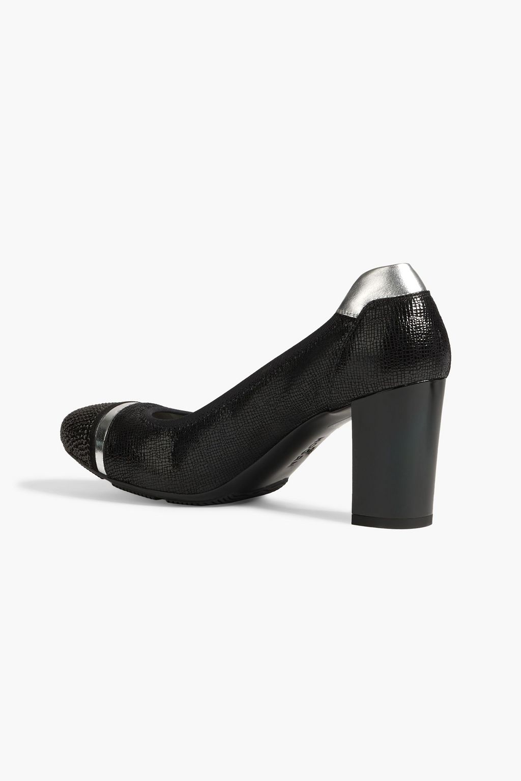 HOGAN Embellished metallic suede pumps