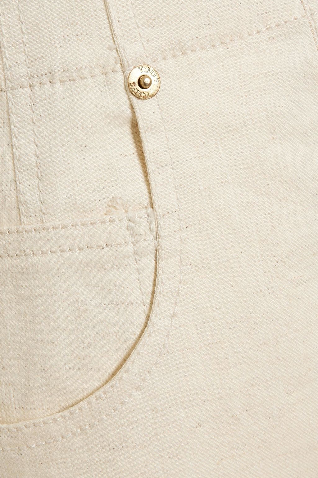 TOD'S Slub linen-blend twill wide-leg pants