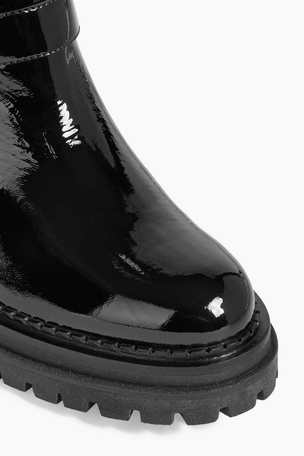 SERGIO ROSSI Motor patent-leather ankle boots