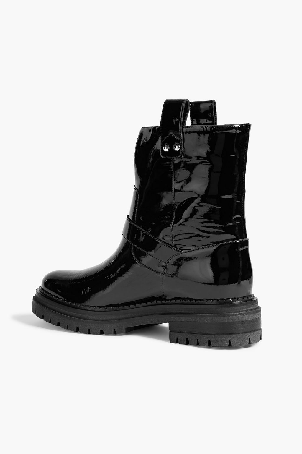 SERGIO ROSSI Motor patent-leather ankle boots