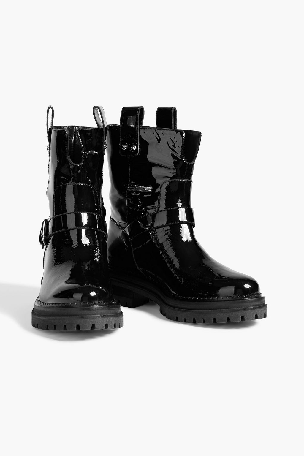 SERGIO ROSSI Motor patent-leather ankle boots