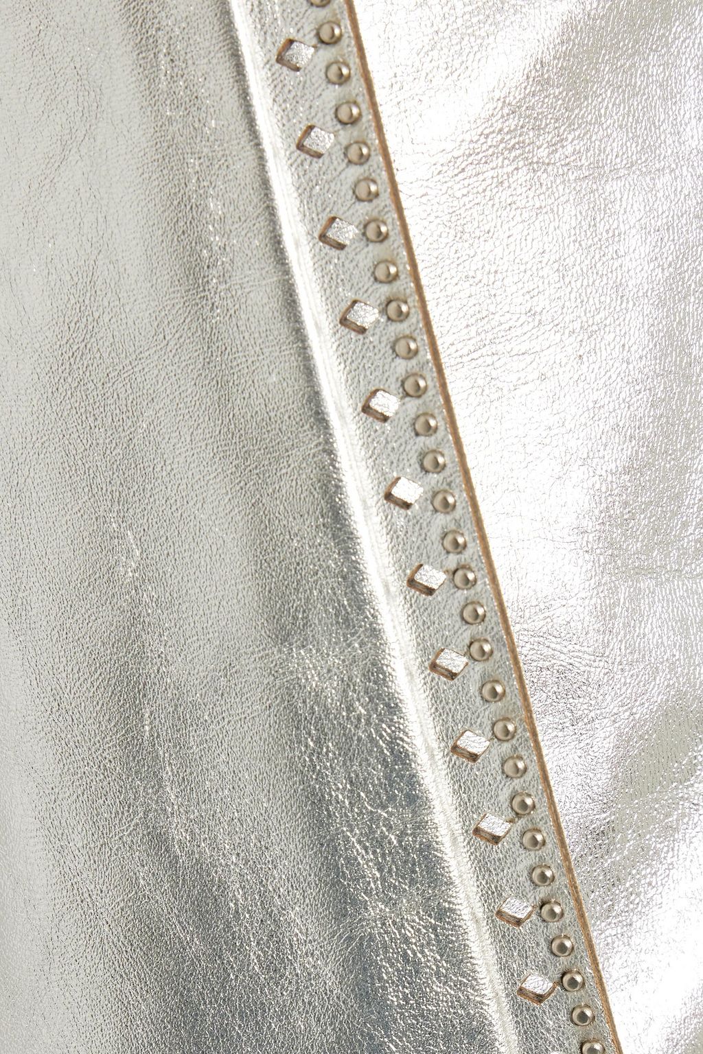 TOD'S Studded metallic textured-leather straight-leg pants