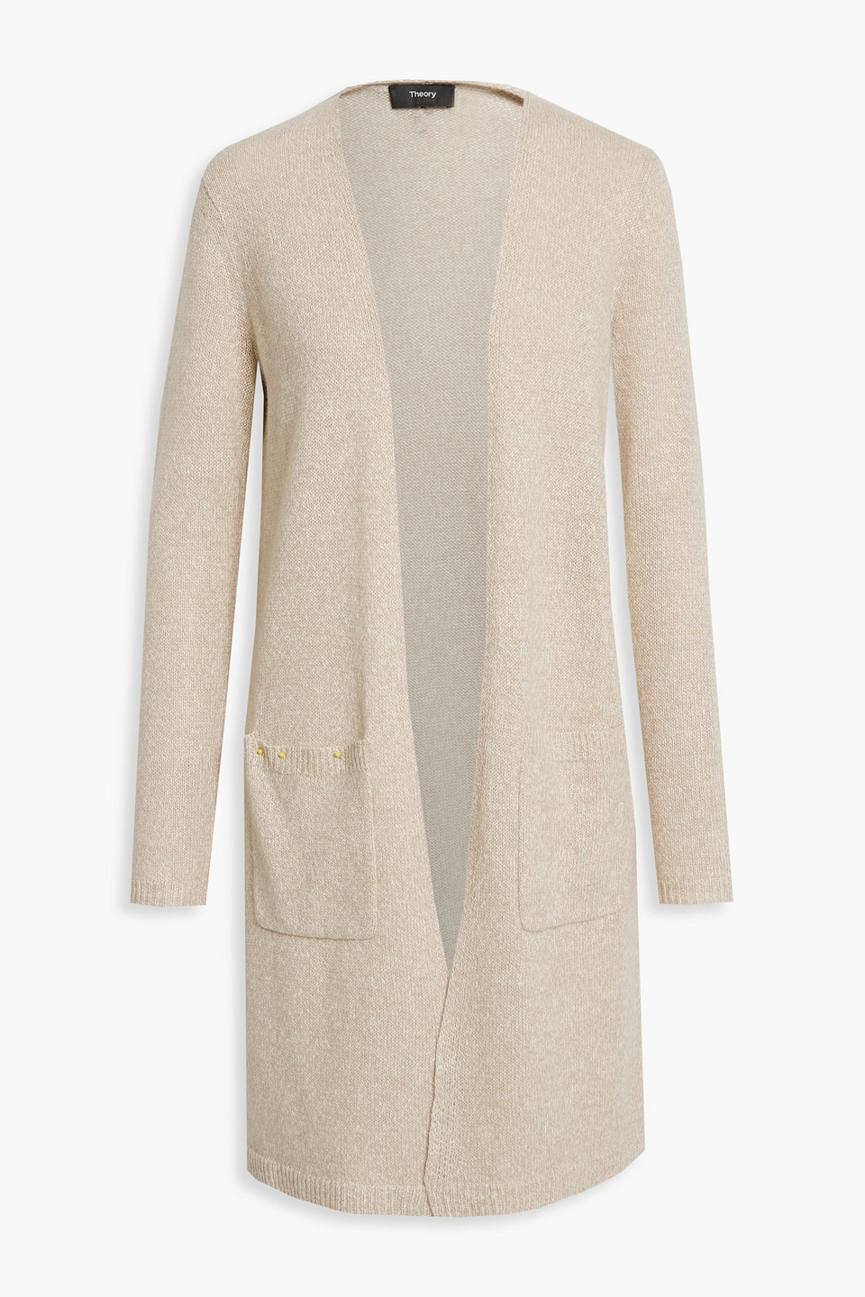 Theory Linen And Cashmere-blend Cardigan In Beige