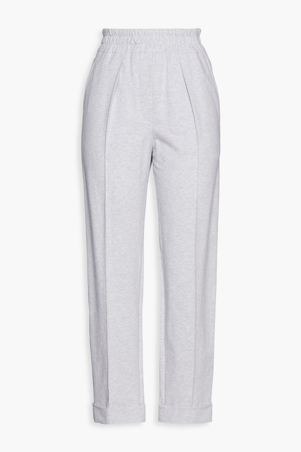 Mélange French cotton-blend terry track pants