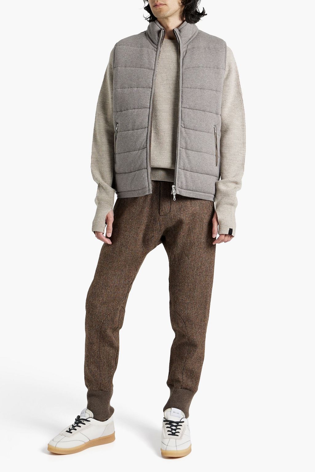 N.PEAL The Mall reversible quilted cashmere vest