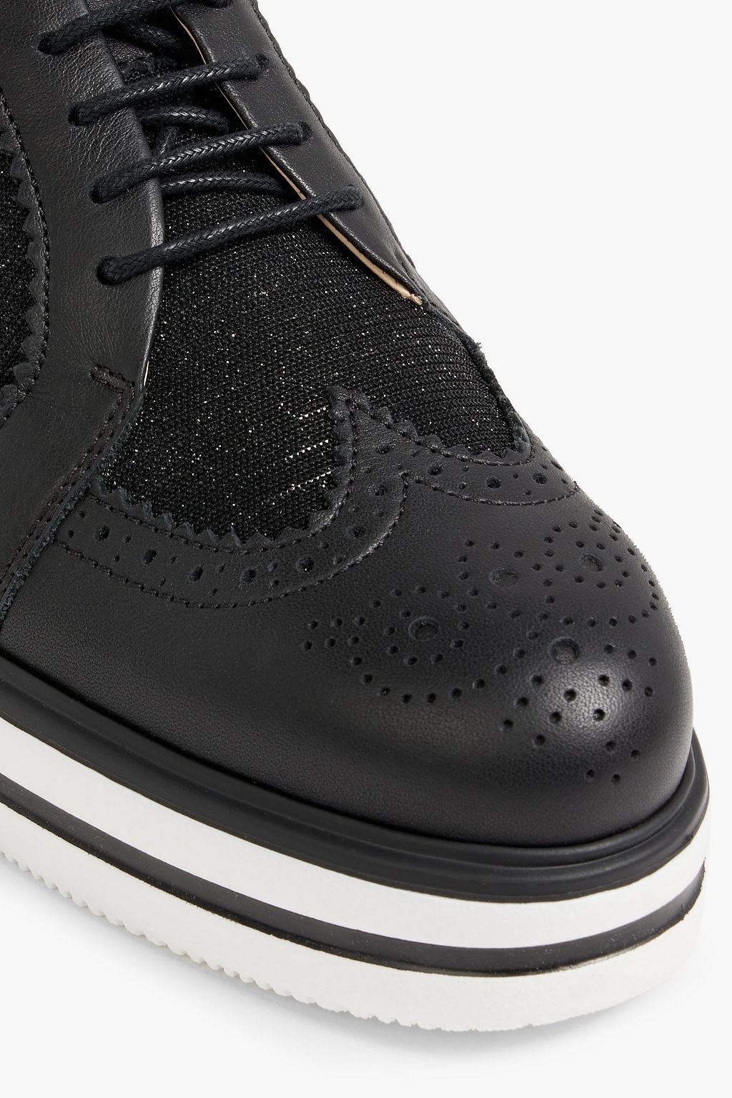 paneled leather platform brogues 