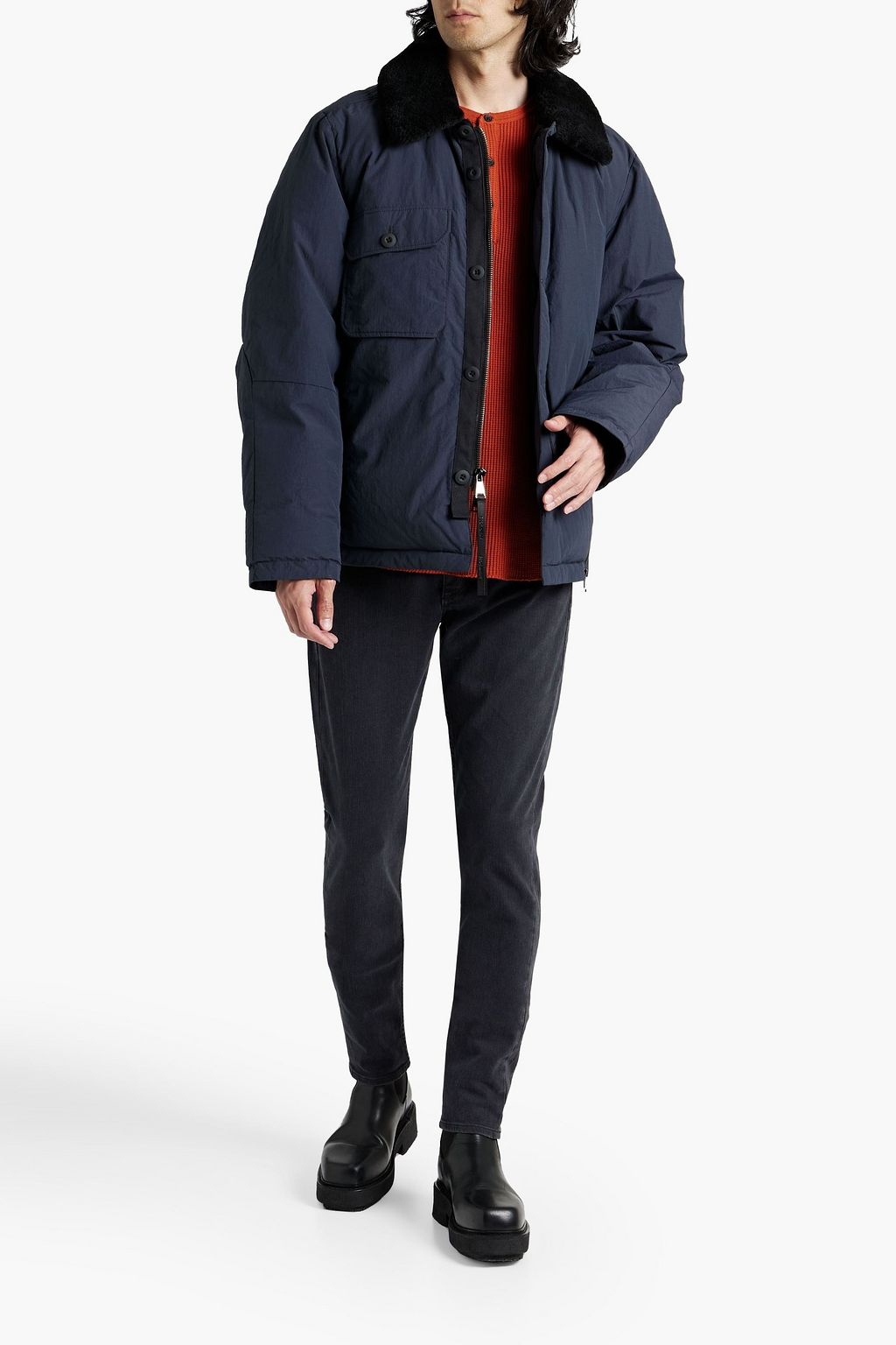 HOLDEN Jackson faux shearling-trimmed shell down jacket