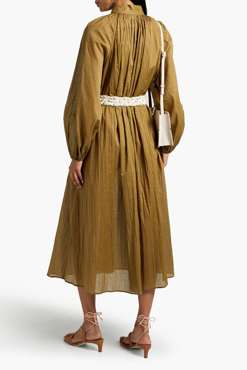 ZIMMERMANN Cassia belted cotton-gauze midi dress