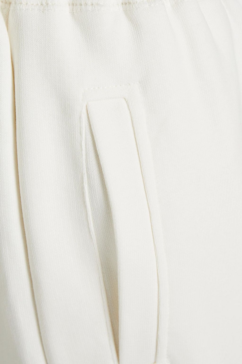 GANNI Embroidered two-tone organic cotton-fleece track pants