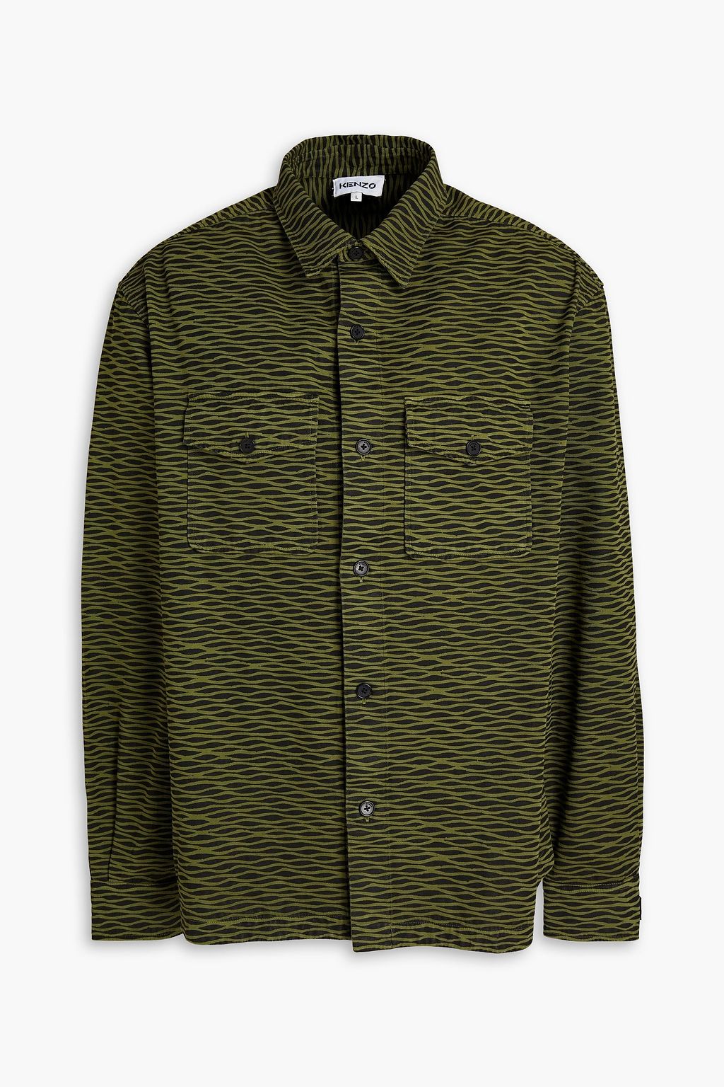 Printed cotton-gabardine overshirt