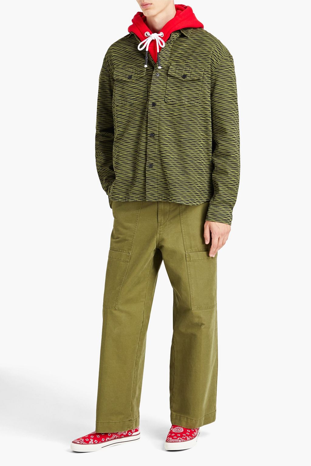 KENZO Printed cotton-gabardine overshirt, Sale up to 70% off