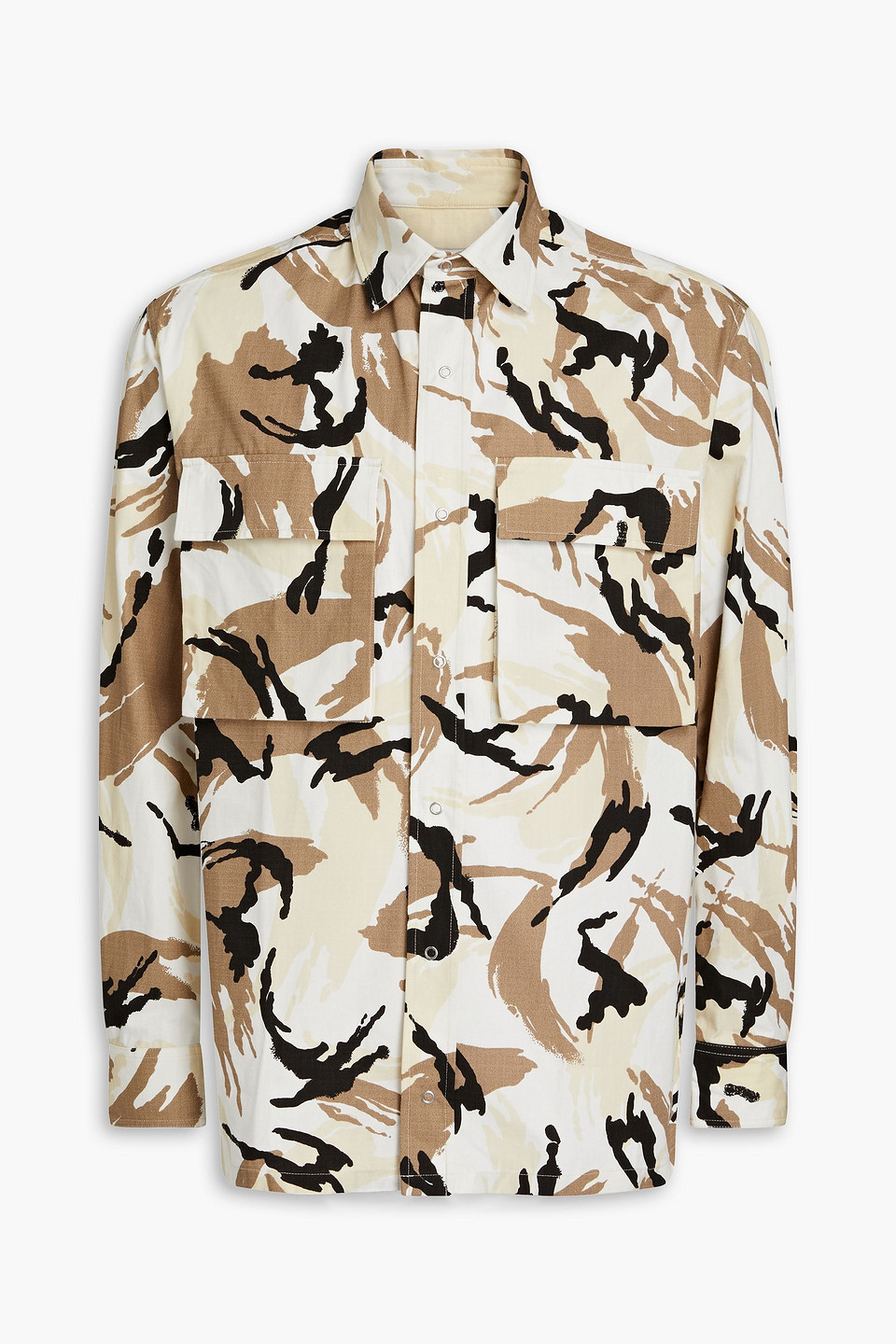 Kenzo Oversize Shirt With Camouflage Print In Multicolor