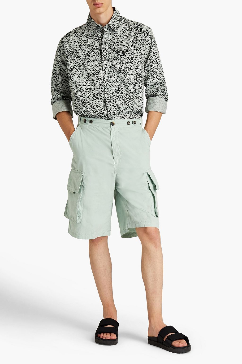 KENZO Printed cotton-poplin shirt