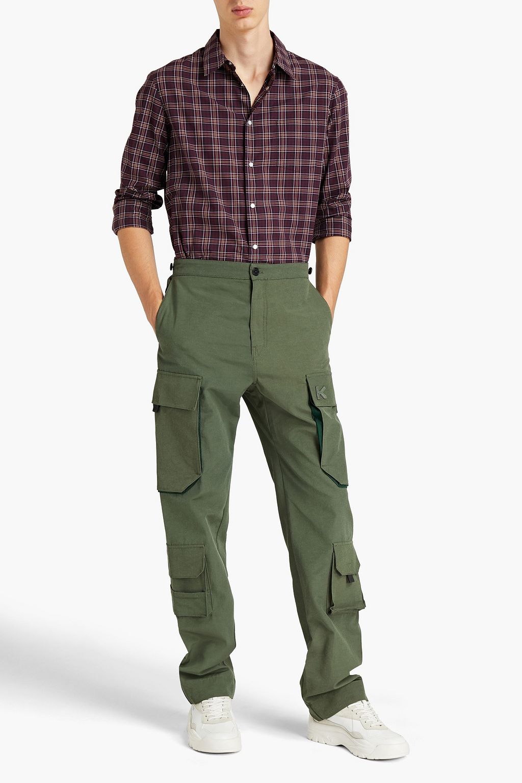 KENZO Checked cotton-mousseline shirt