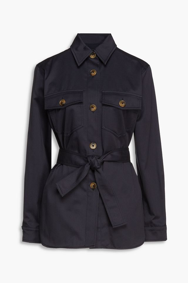 Belted cotton-twill jacket