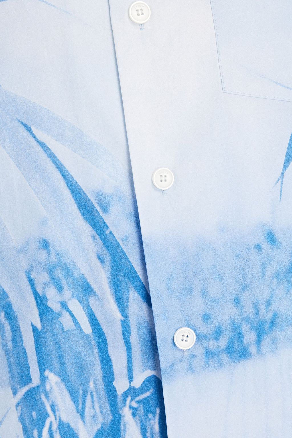 KENZO Printed cotton and silk-blend shirt