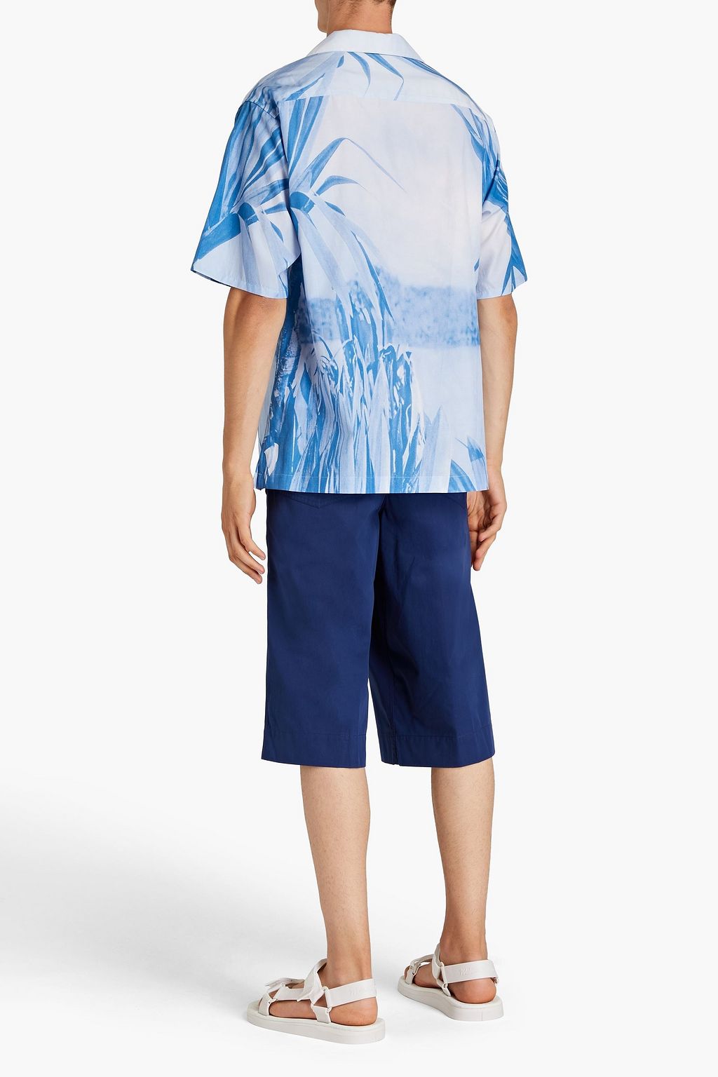 KENZO Printed cotton and silk-blend shirt