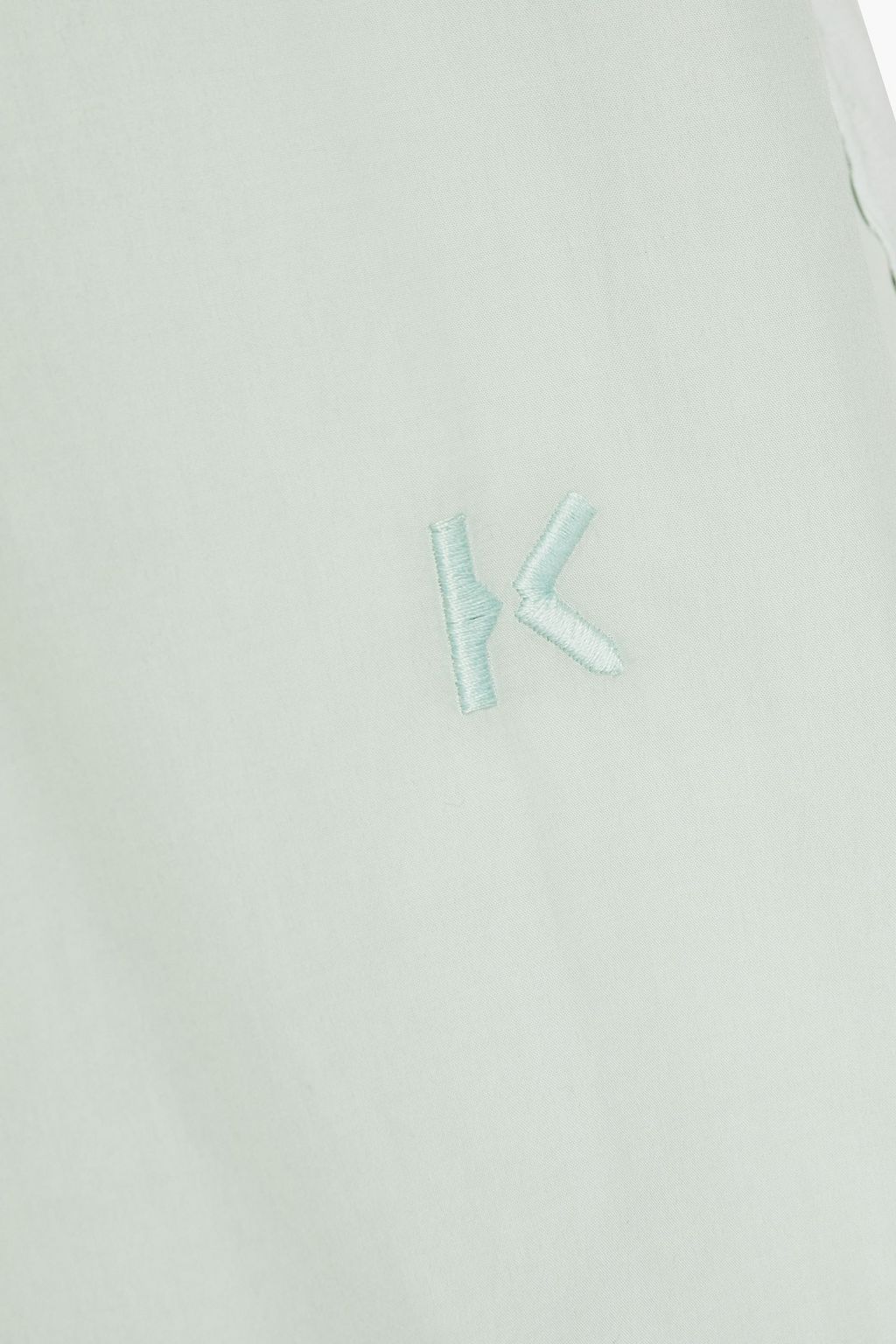 KENZO Jersey-paneled embroidered cotton-poplin shirt