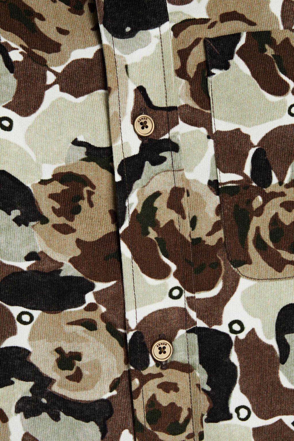KENZO Printed cotton-corduroy shirt
