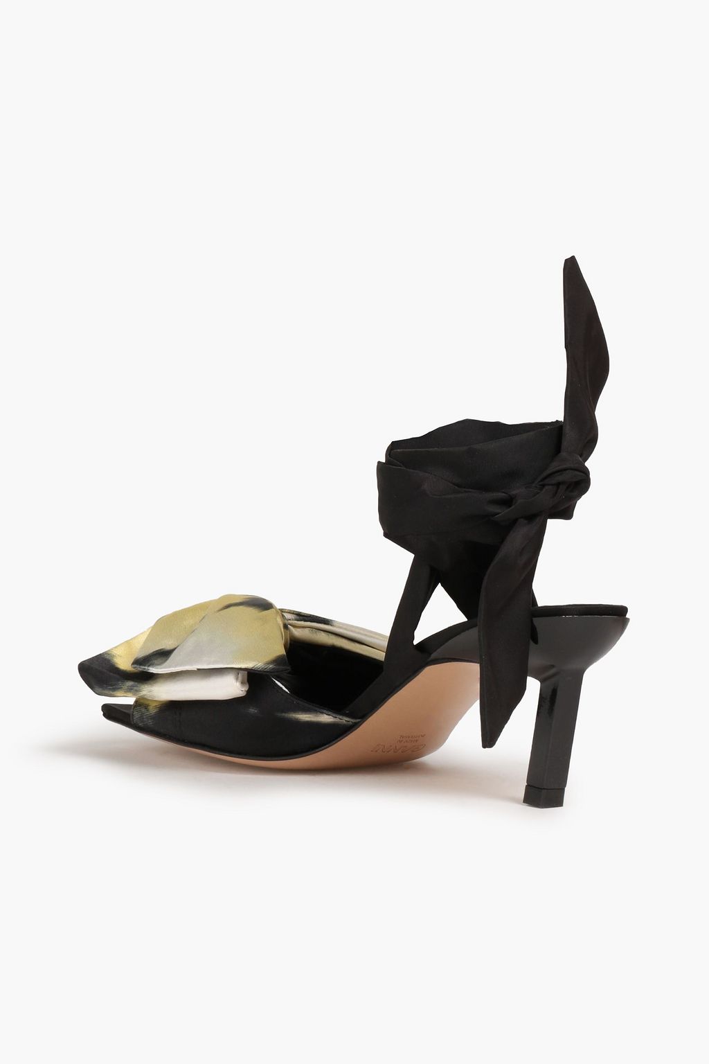 GANNI Bow-embellished printed stretch-satin shoes | Sale up to 70% off |  THE OUTNET