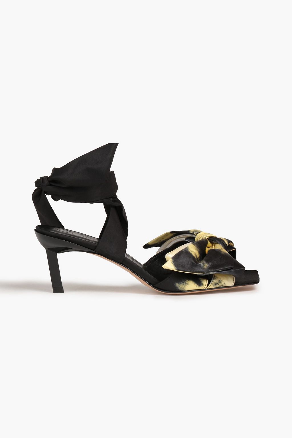 GANNI Bow-embellished printed stretch-satin shoes | Sale up to 70% off |  THE OUTNET
