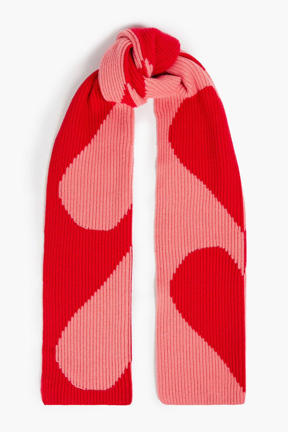 Carolina Herrera Jacquard-knit Cashmere Scarf In Red