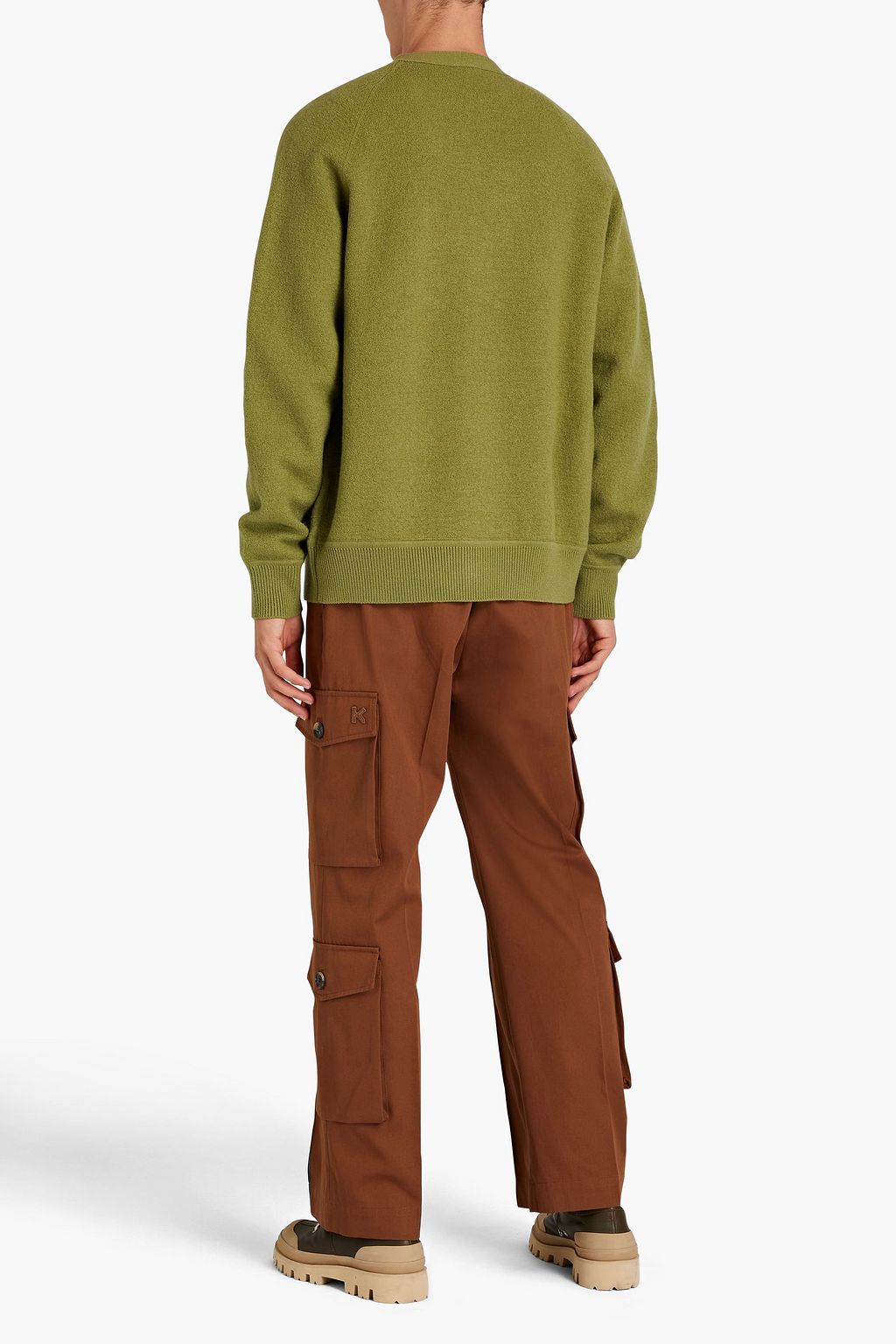 KENZO Logo-appliquéd wool cardigan