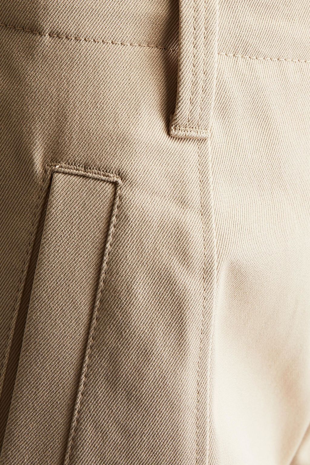 BRUNELLO CUCINELLI Cropped bead-embellished cotton-twill tapered pants