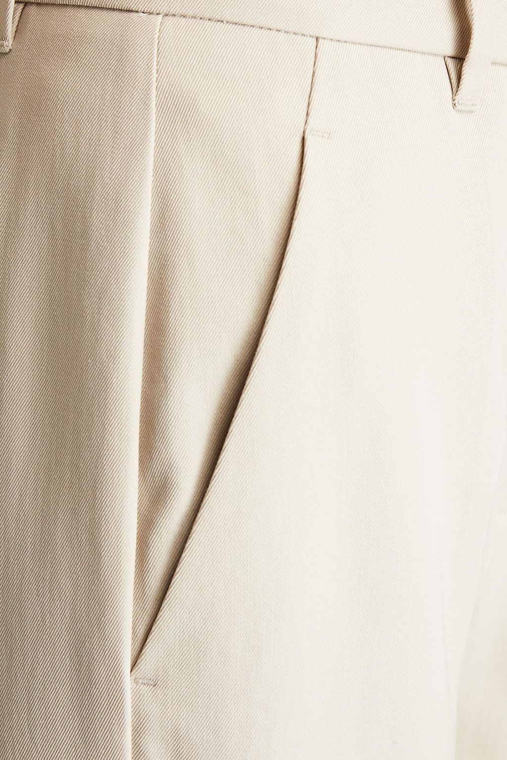 BRUNELLO CUCINELLI Cropped bead-embellished wool and cotton-blend twill straight-leg pants