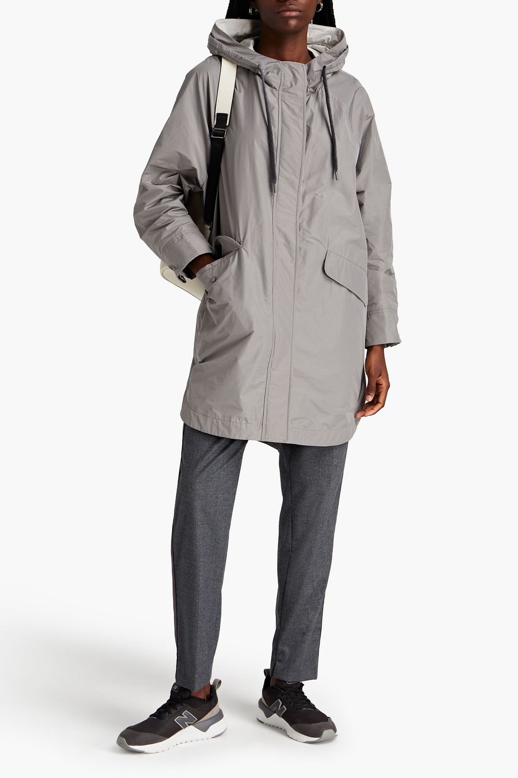 BRUNELLO CUCINELLI シェル フード付きレインコート ビーズ付き