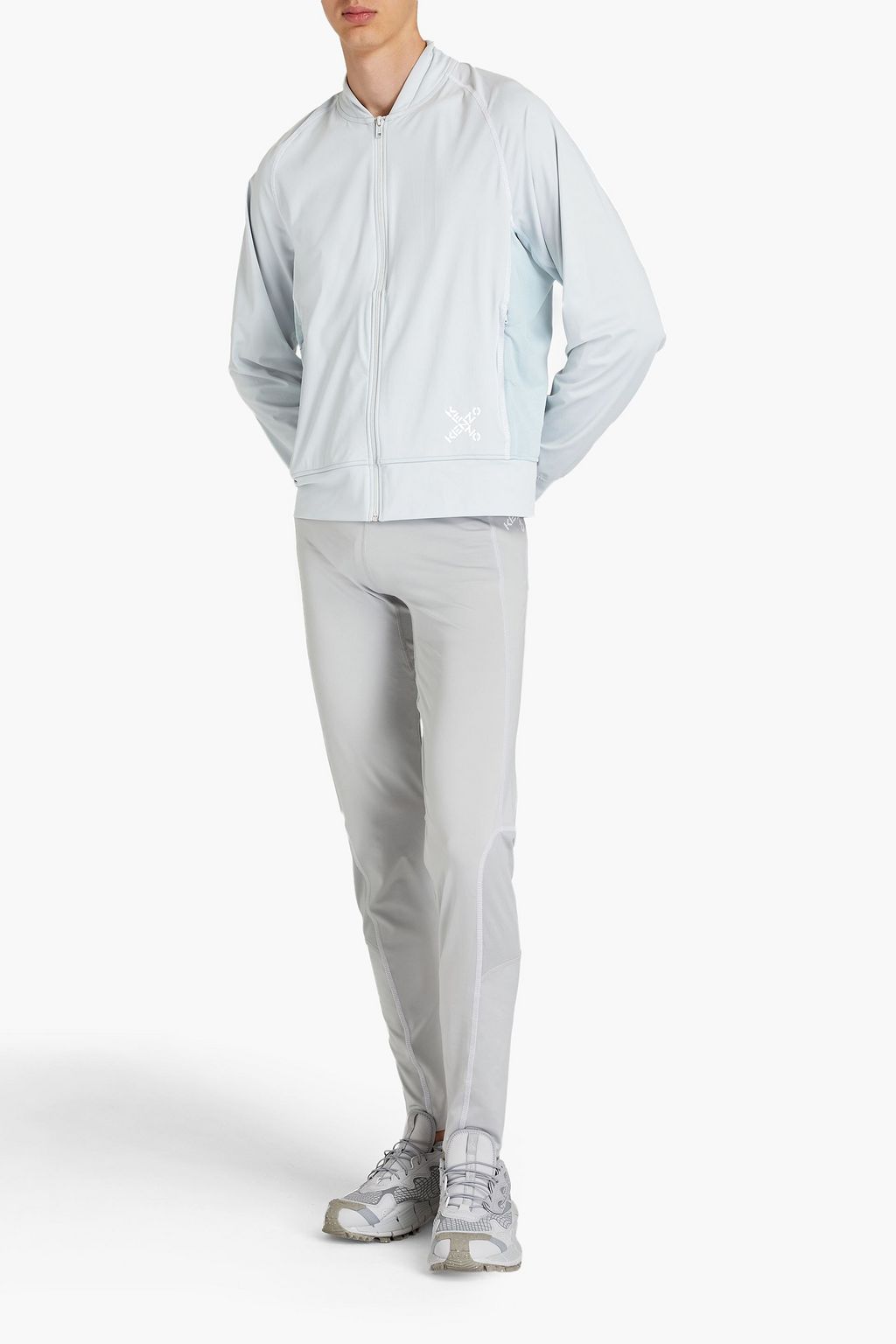 KENZO Mesh-paneled printed stretch-jersey jacket