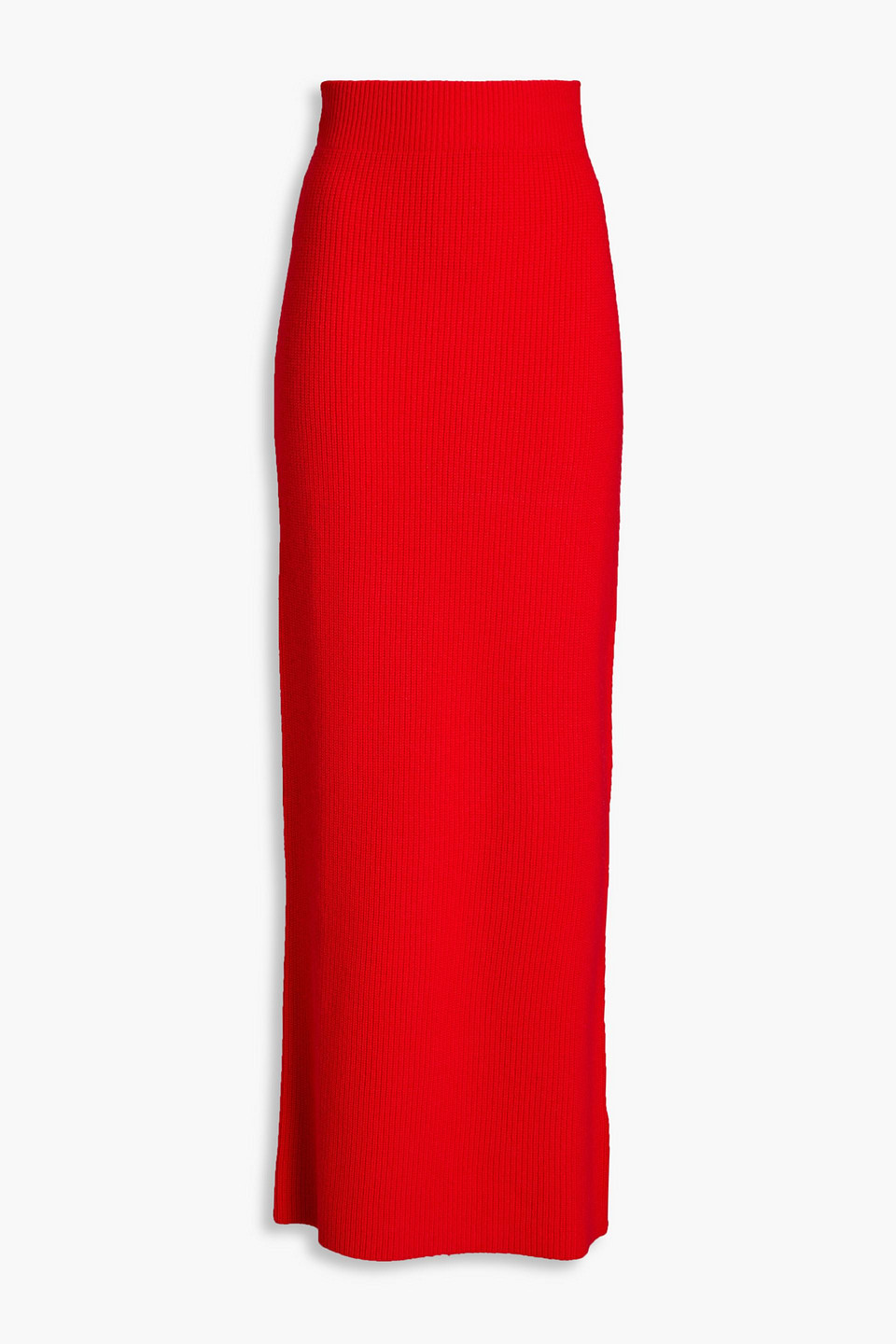Carolina Herrera Ribbed Cashmere Maxi Skirt In Red
