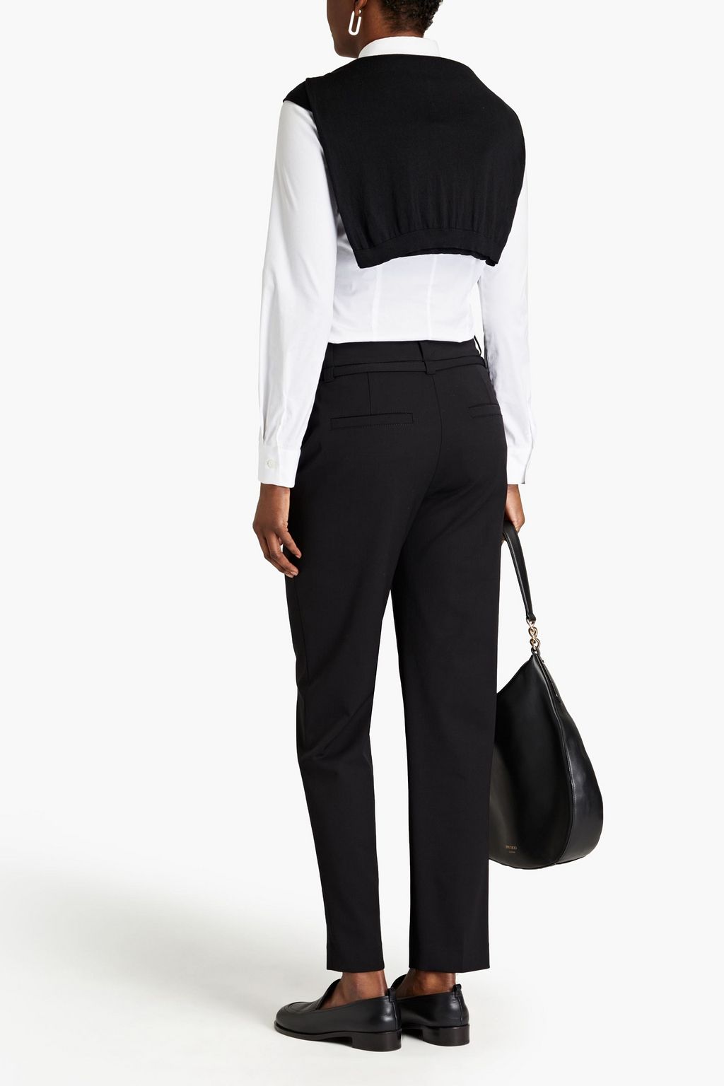 BRUNELLO CUCINELLI Bead-embellished wool-blend twill tapered pants