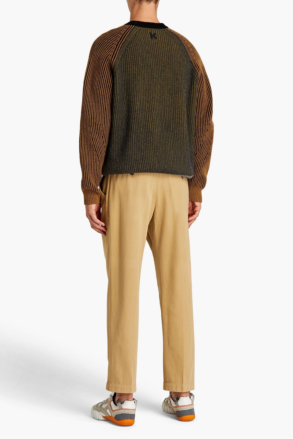 KENZO Embroidered cotton-twill chinos